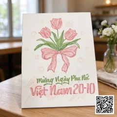 Bánh kem 20/10 in ảnh hoa tulip hồng tặng mẹ và người thương - ảnh 2