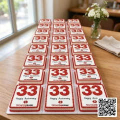 Bánh Kem Vuông Logo Techcombank 33 Năm Kỷ Niệm Sang Trọng - ảnh 2