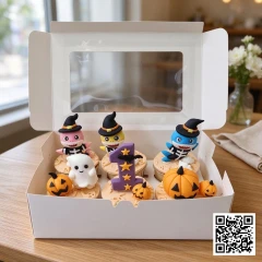 Bánh sinh nhật 2 tầng Baby Shark khủng long Halloween cam tím cho bé trai - ảnh 3