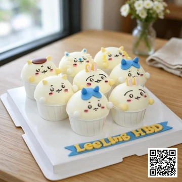 Set bánh cupcake sinh nhật 3D hình nhân vật Chiikawa, Usagi, Hachiware cho bé gái