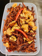 CÔNG THỨC KHÔ HEO CHÁY TỎI  (cho 3kg thịt heo mông)