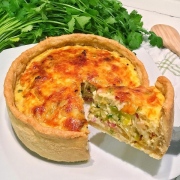 Công thức và các làm bánh tart mặn quiche cho người ăn kiêng low carb, dasm keto dành