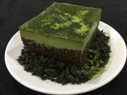 Matcha Flan Chocolate Cake