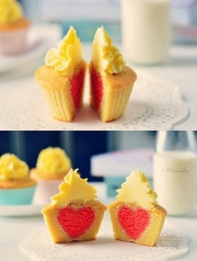 Hidden Heart Cupcakes - Những chiếc bánh ẩn chứa bất ngờ ngọt ngào ♥