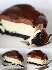 Mint chocolate & Vanilla cheese mousse cake