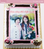 Bánh in ảnh mẹ con trang trí chocolate 1243