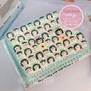 Bánh sinh nhật chia miếng vẽ cô giáo và học sinh cực ý nghĩa