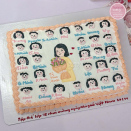 Bánh sinh nhật chia miếng vẽ cô giáo và học sinh cực ý nghĩa