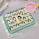 Bánh sinh nhật chia miếng vẽ cô giáo và học sinh cực ý nghĩa