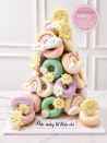 Tháp donut sinh nhật cho bé trai, bé gái đẹp như bước ra từ truyện cổ tích