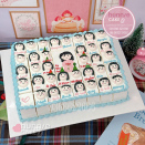 Bánh sinh nhật chia miếng vẽ cô giáo bảng toán cực ý nghĩa